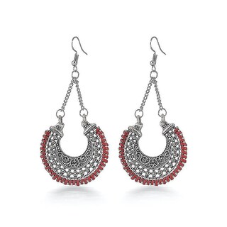 Foto 1 | Pendientes Huoguo Largos De Aleación Hueca Con Forma De Abanico Para Regalo De Cumpleaños - Venta Internacional.