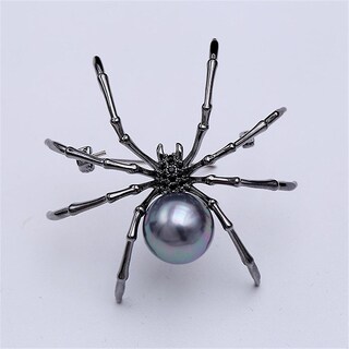 Foto 2 | Broche Huoguo Spider De Aleación Femenina De Alta Gama Con Perla De 5 Cm X 4 Cm - Venta Internacional.
