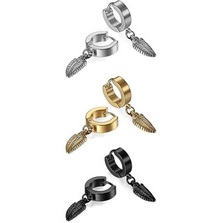 Foto 1 | Pendientes Huoguo Piercing En Forma De Pluma De Acero Inoxidable 3 Pares - Venta Internacional.