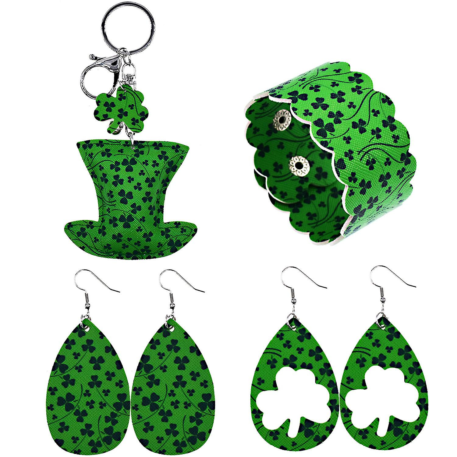 Foto 3 pulgar | Pendientes Huoguo Con Forma De Gota Verde Para El Día De San Patricio Para Mujer - Venta Internacional.