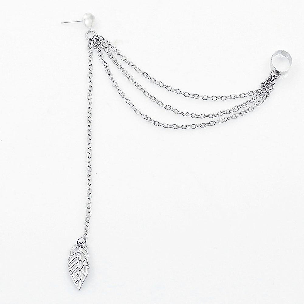 Foto 3 pulgar | Pendientes Huoguo  Estilo Punk  Con Forma De Hoja Y Borla Para Mujer - Venta Internacional.