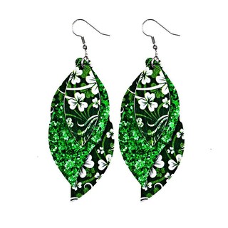 Foto 1 | Pendientes Huoguo Con Forma De Gota Verde Para El Día De San Patricio Para Mujer - Venta Internacional.
