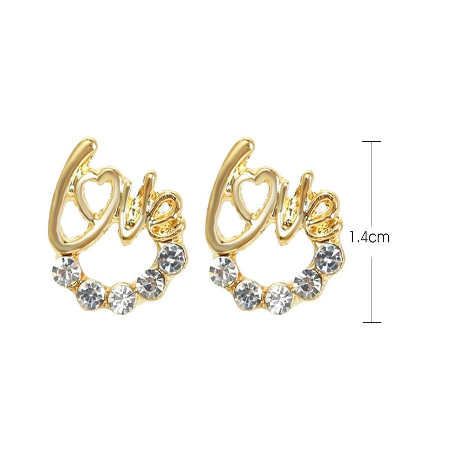 Foto 2 pulgar | Pendientes De Tuerca Huoguo Love Fashion  Metal Y Diamante  Plata S925 - Venta Internacional.
