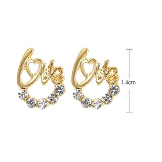 Foto 1 | Pendientes De Tuerca Huoguo Love Fashion Metal Y Diamante Plata S925 - Venta Internacional.