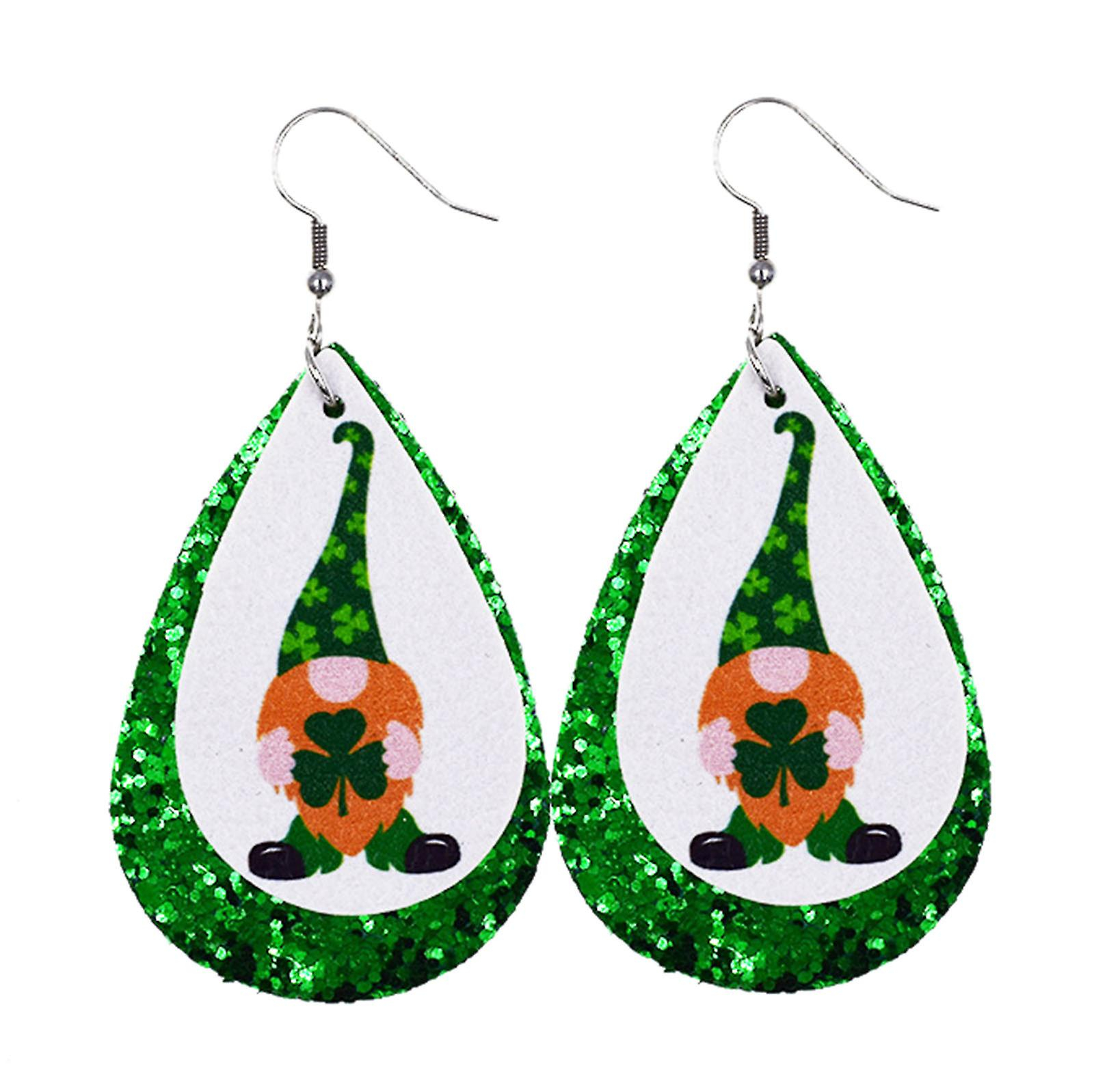 Foto 4 pulgar | Pendientes Huoguo Con Forma De Gota Verde Para El Día De San Patricio Para Mujer - Venta Internacional.