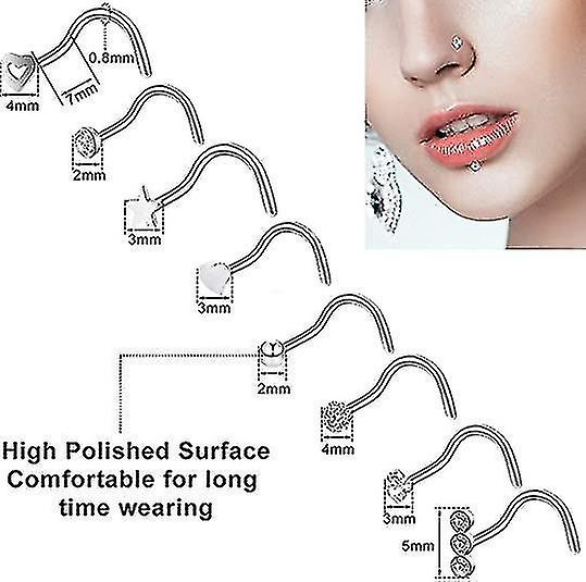 Foto 3 pulgar | Pendientes Huoguo  36 Unidades  20 G  Anillos Nasales Para Mujer De Acero Inoxidable - Venta Internacional.