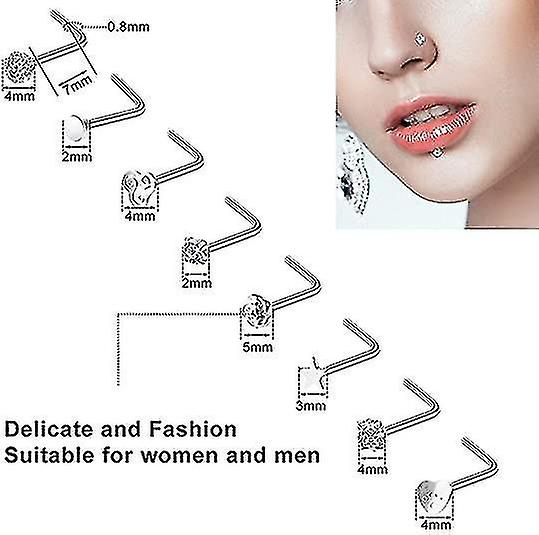 Foto 5 | Pendientes Huoguo  36 Unidades  20 G  Anillos Nasales Para Mujer De Acero Inoxidable - Venta Internacional.