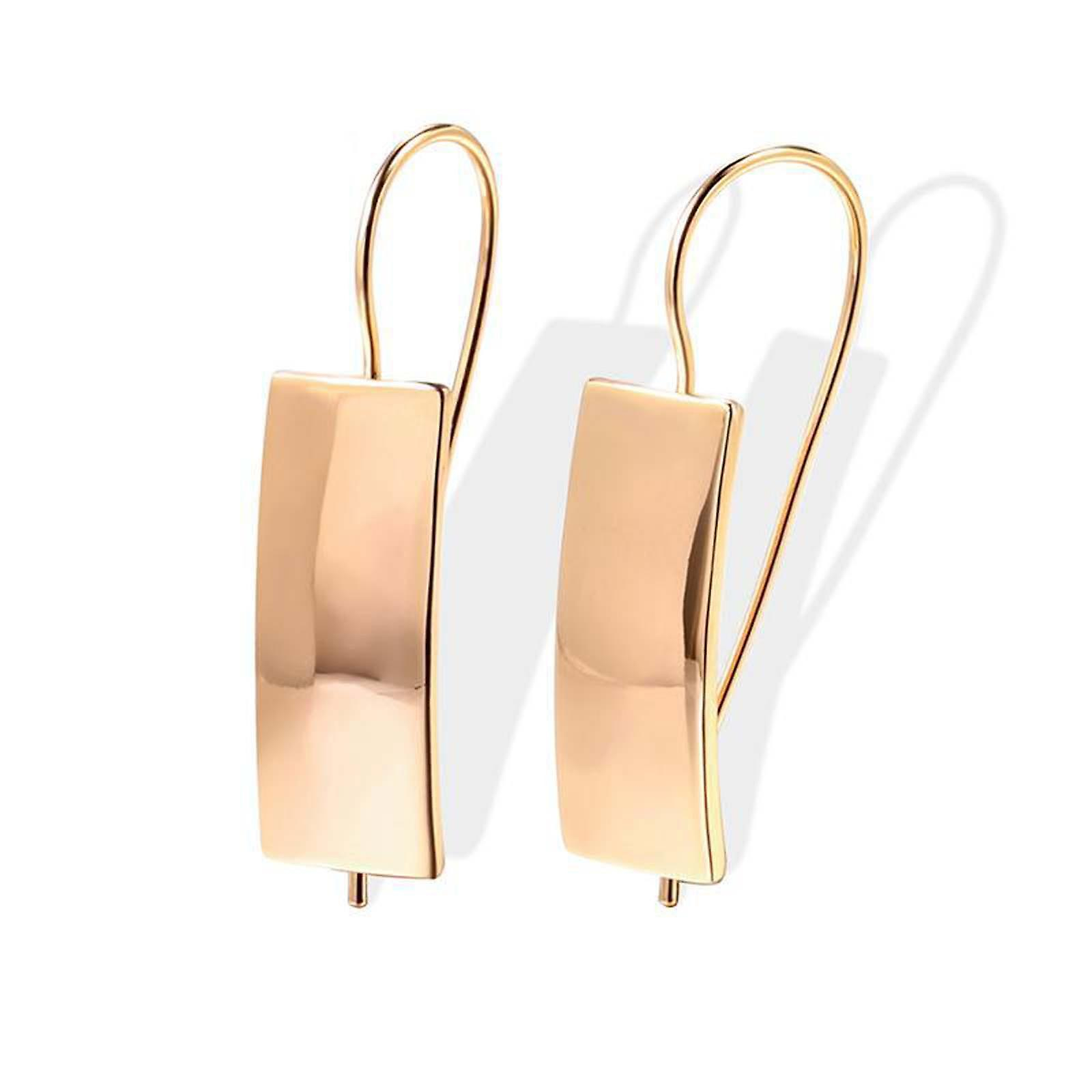Foto 4 pulgar | Pendientes Huoguo  Modernos  Rectangulares  De Oro Rosa Brillante  En Forma De C - Venta Internacional.