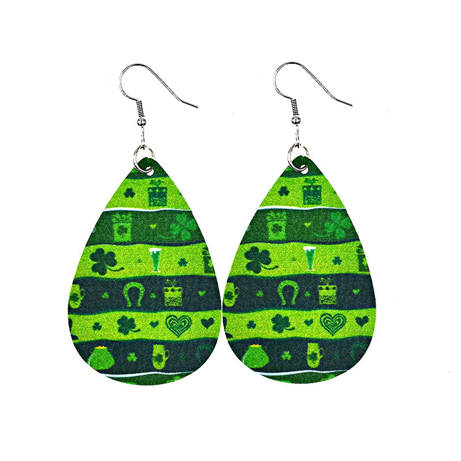 Foto 3 pulgar | Pendientes Huoguo Con Forma De Gota Verde Para El Día De San Patricio Para Mujer - Venta Internacional.