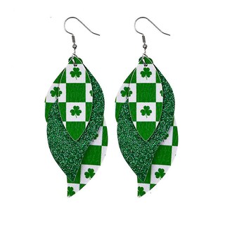 Foto 2 | Pendientes Huoguo Con Forma De Gota Verde Para El Día De San Patricio Para Mujer - Venta Internacional.