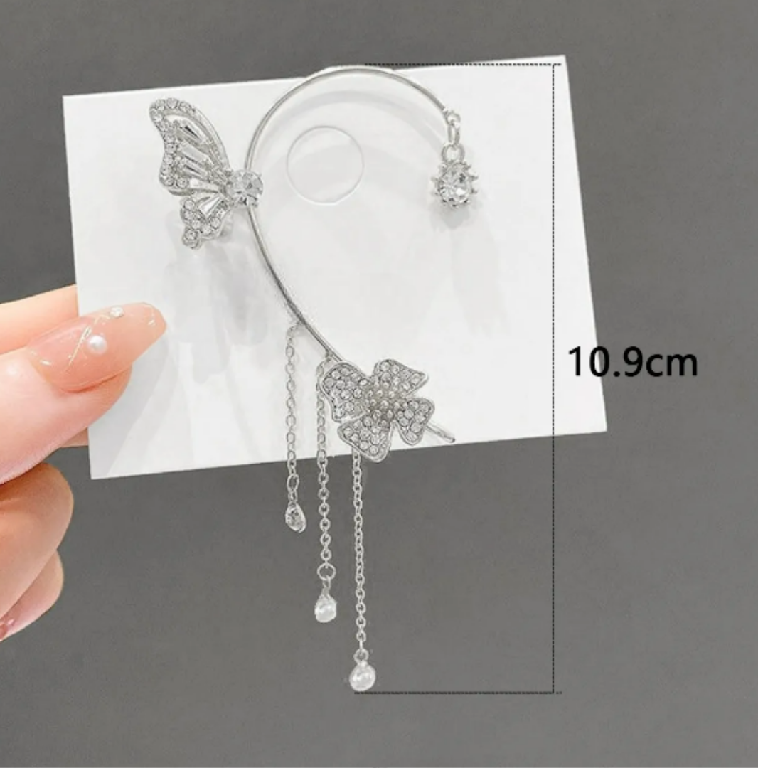 Foto 3 pulgar | Aretes Xtellar De Mariposas Trepadoras En Clip Con Brillantes De Circonita - 2 Piezas Con Caja