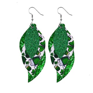 Foto 2 | Pendientes Huoguo Con Forma De Gota Verde Para El Día De San Patricio Para Mujer - Venta Internacional.