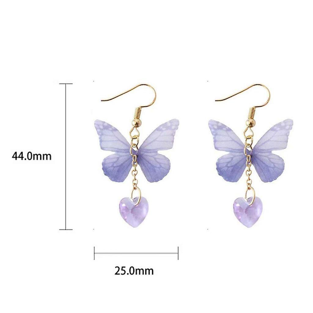 Foto 3 | Pendientes Huoguo Summer De Aleación Asimétrica Con Forma De Mariposa Y Perla - Venta Internacional.