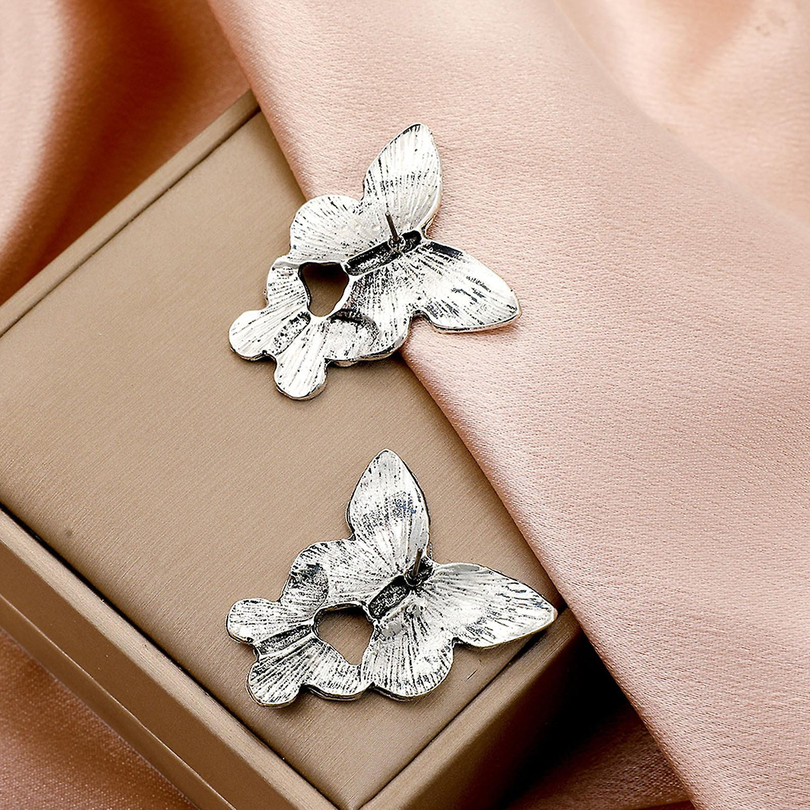 Foto 6 pulgar | Pendientes Huoguo  Modernos  De Aleación Retro  Con Forma De Mariposa  Para Mujer - Venta Internacional.