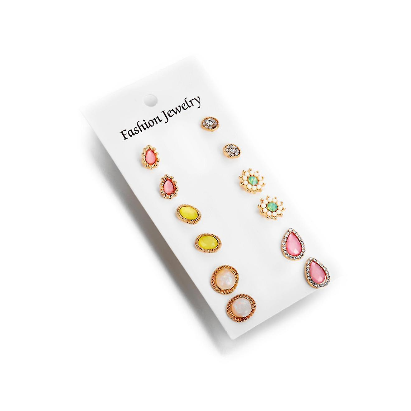 Foto 1 | Pendientes Huoguo Multielemento Con Forma De Gota De Agua  Color Amarillo (6 Unidades) - Venta Internacional.