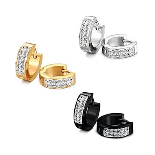 Foto 2 | Pendiente Flash Diamond Unisex De Acero De Titanio De Doble Cara - Venta Internacional.