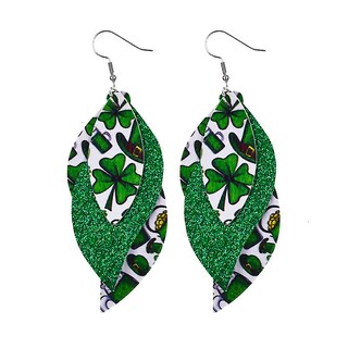 Foto 2 | Pendientes Huoguo Con Forma De Gota Verde Para El Día De San Patricio Para Mujer - Venta Internacional.