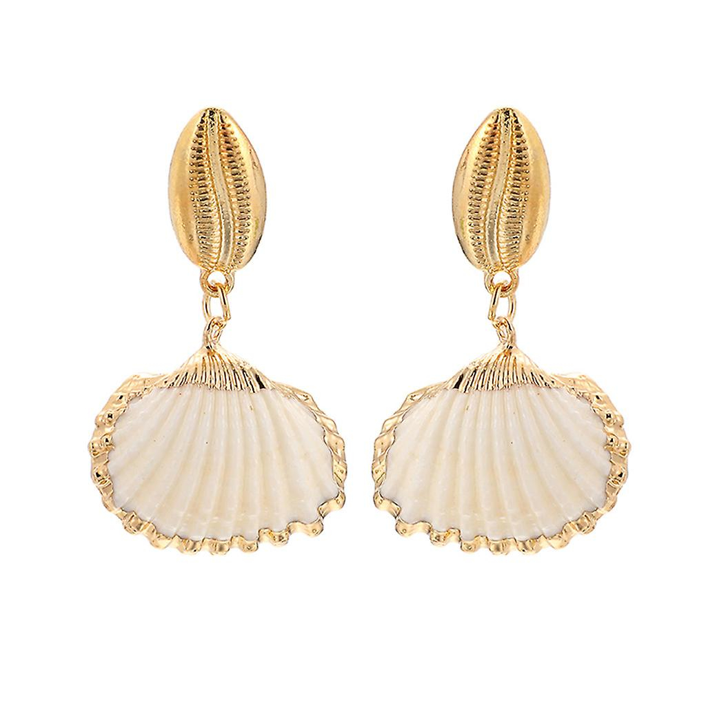 Pendientes Huoguo  Diseño Vintage  Diseño Marino  Diseño De Concha A Rayas - Venta Internacional.