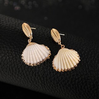 Foto 4 | Pendientes Huoguo Diseño Vintage Diseño Marino Diseño De Concha A Rayas - Venta Internacional.