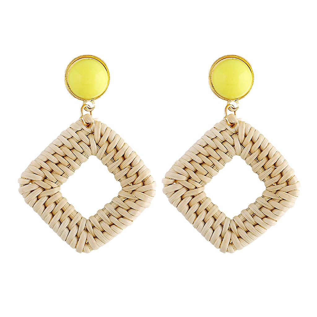 Foto 2 pulgar | Pendientes Huoguo De Mimbre De Ratán Hechos A Mano Para Mujer - Venta Internacional.