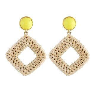 Foto 1 | Pendientes Huoguo De Mimbre De Ratán Hechos A Mano Para Mujer - Venta Internacional.