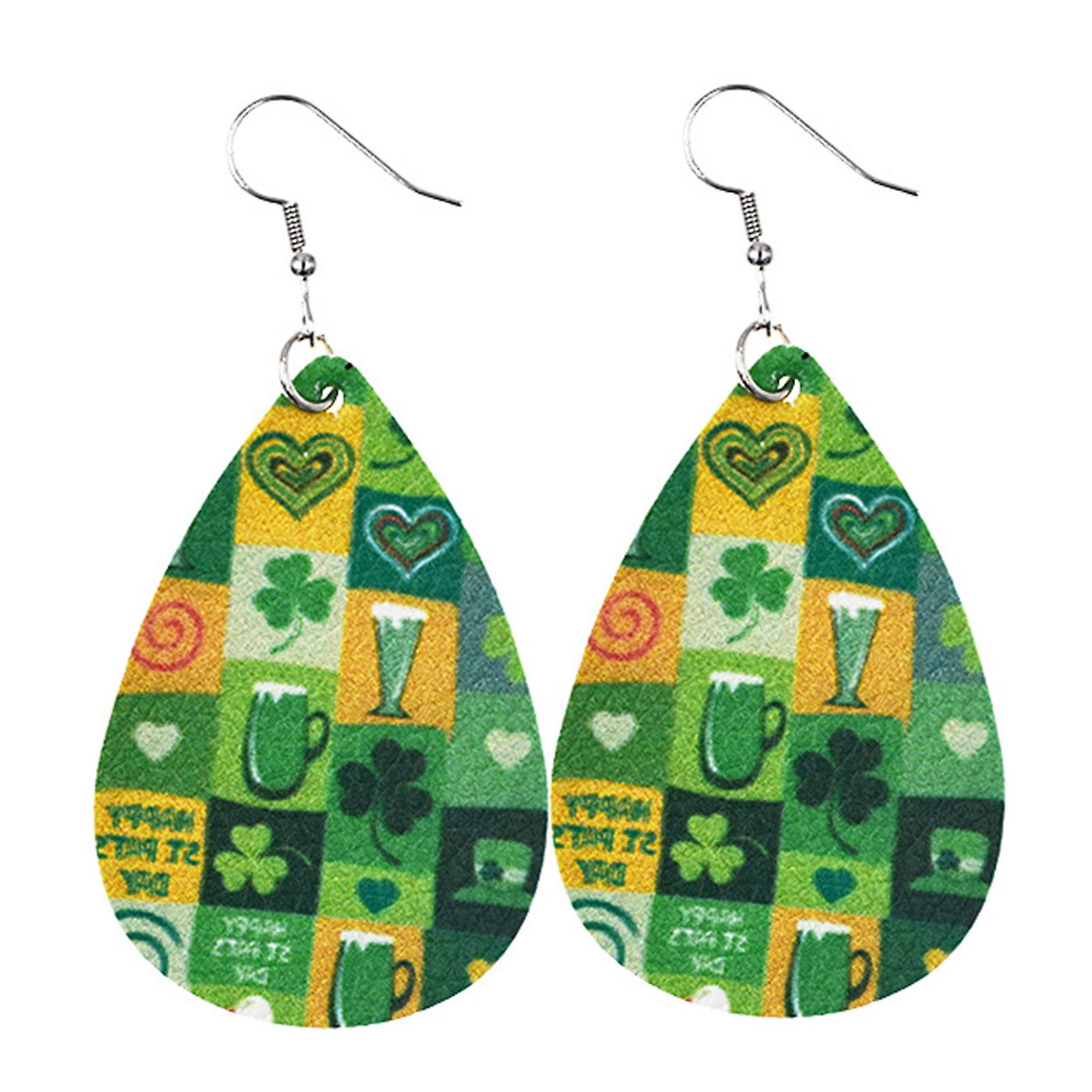 Foto 2 pulgar | Pendientes Huoguo Con Forma De Gota Verde Para El Día De San Patricio Para Mujer - Venta Internacional.