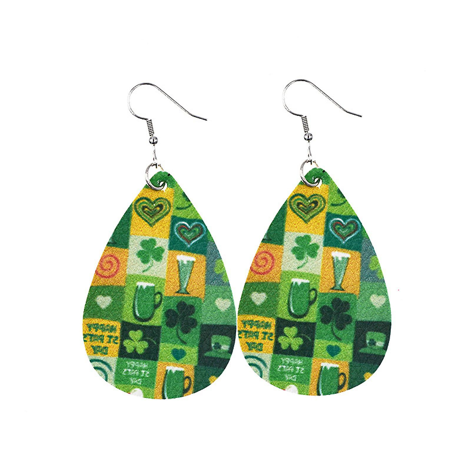Foto 3 pulgar | Pendientes Huoguo Con Forma De Gota Verde Para El Día De San Patricio Para Mujer - Venta Internacional.