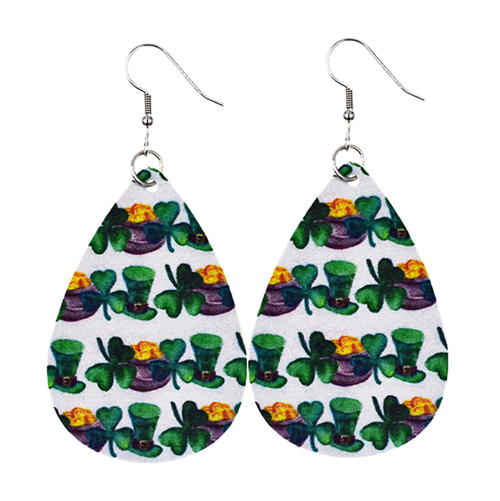 Foto 2 pulgar | Pendientes Huoguo Con Forma De Gota Verde Para El Día De San Patricio Para Mujer - Venta Internacional.