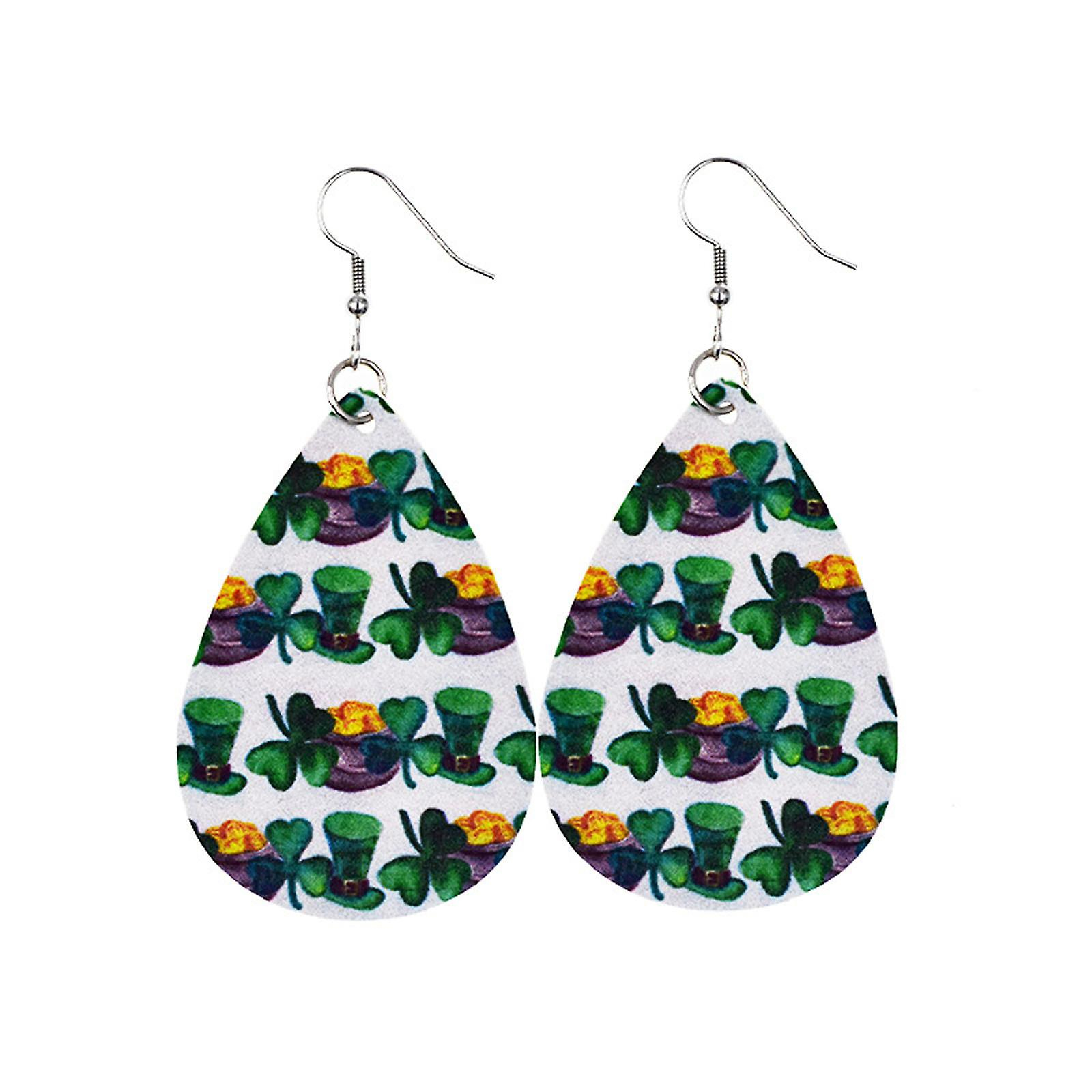 Foto 3 pulgar | Pendientes Huoguo Con Forma De Gota Verde Para El Día De San Patricio Para Mujer - Venta Internacional.