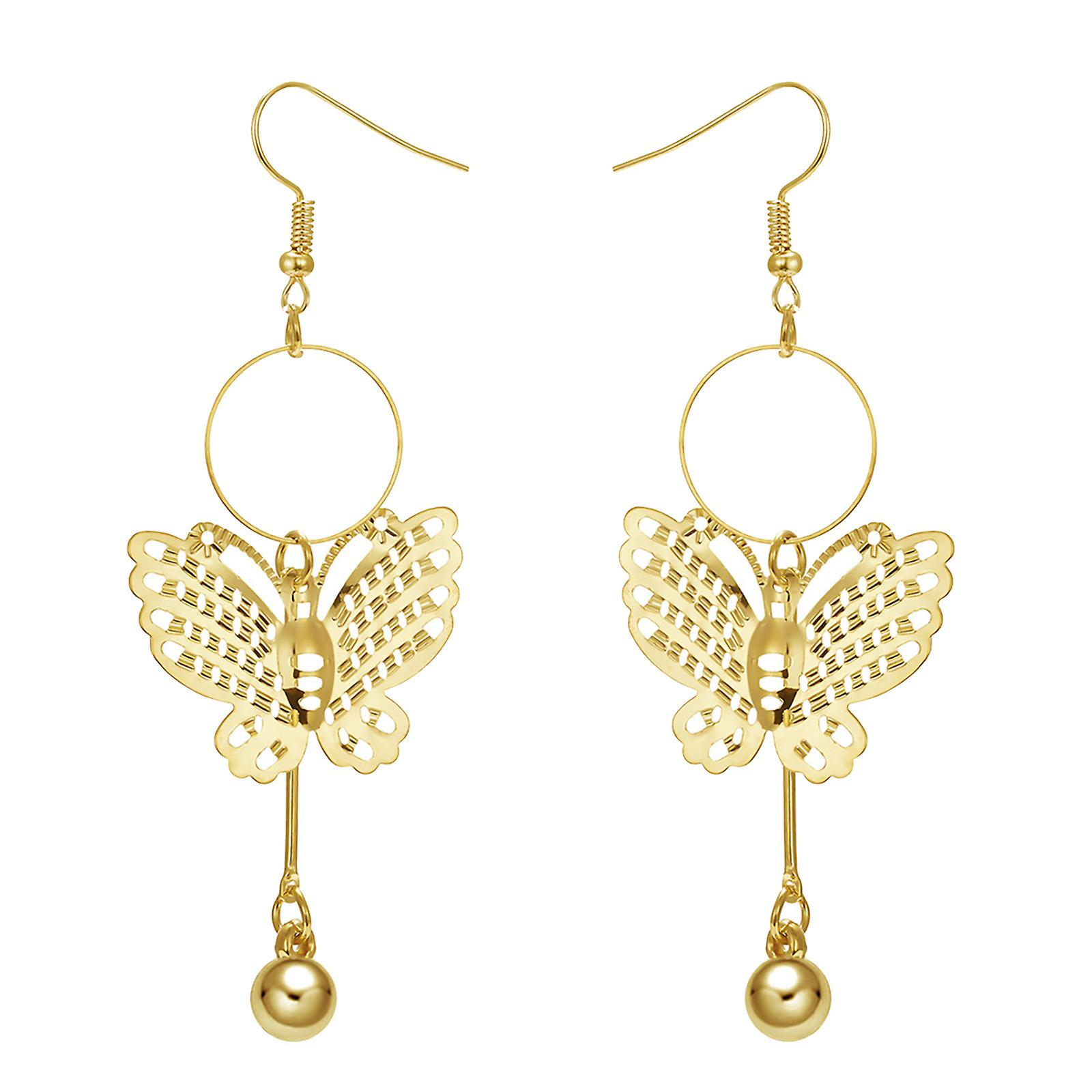 Foto 2 pulgar | Pendientes Huoguo  Con Borlas Largas  Diseño De Mariposas  Colgantes - Venta Internacional.