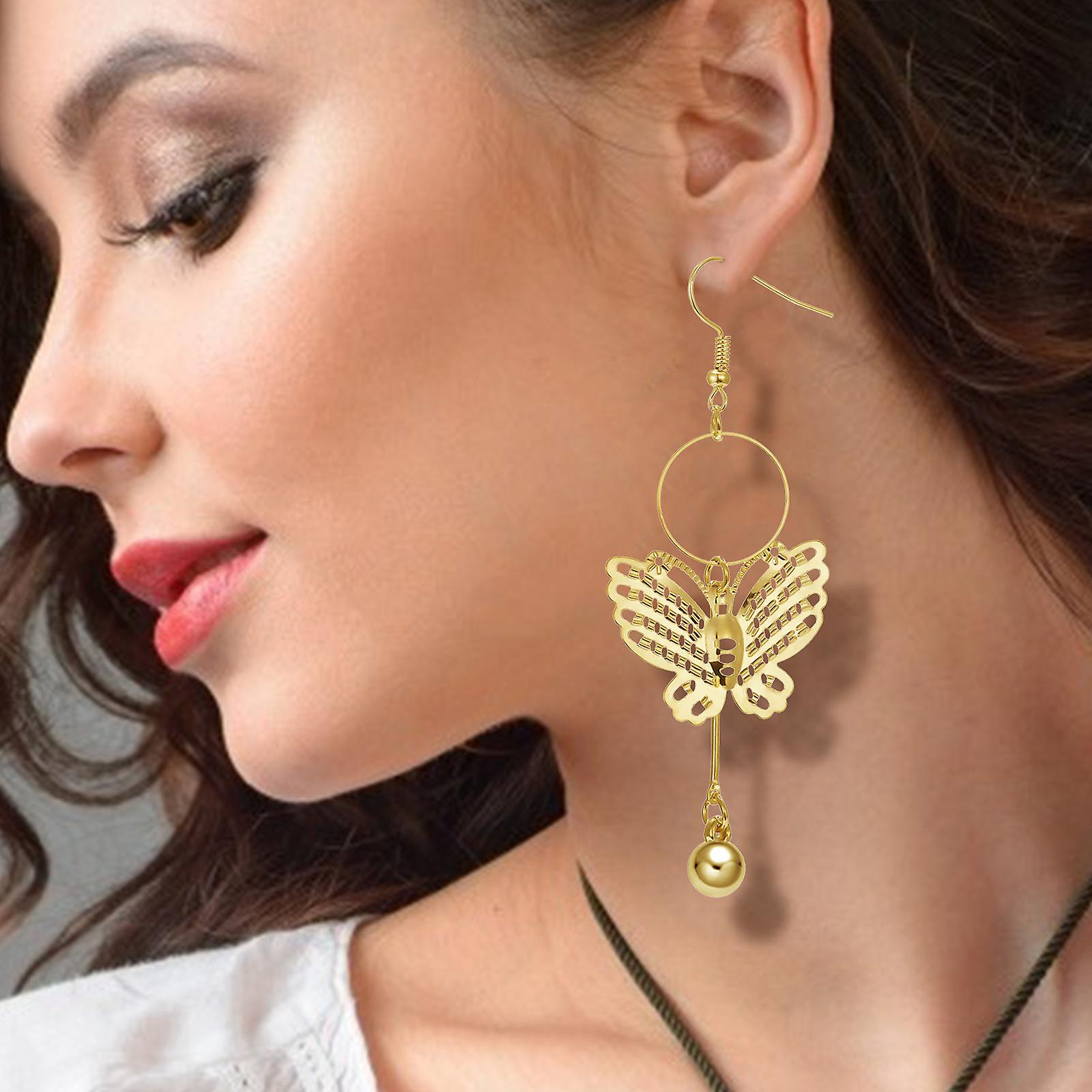 Foto 3 pulgar | Pendientes Huoguo  Con Borlas Largas  Diseño De Mariposas  Colgantes - Venta Internacional.
