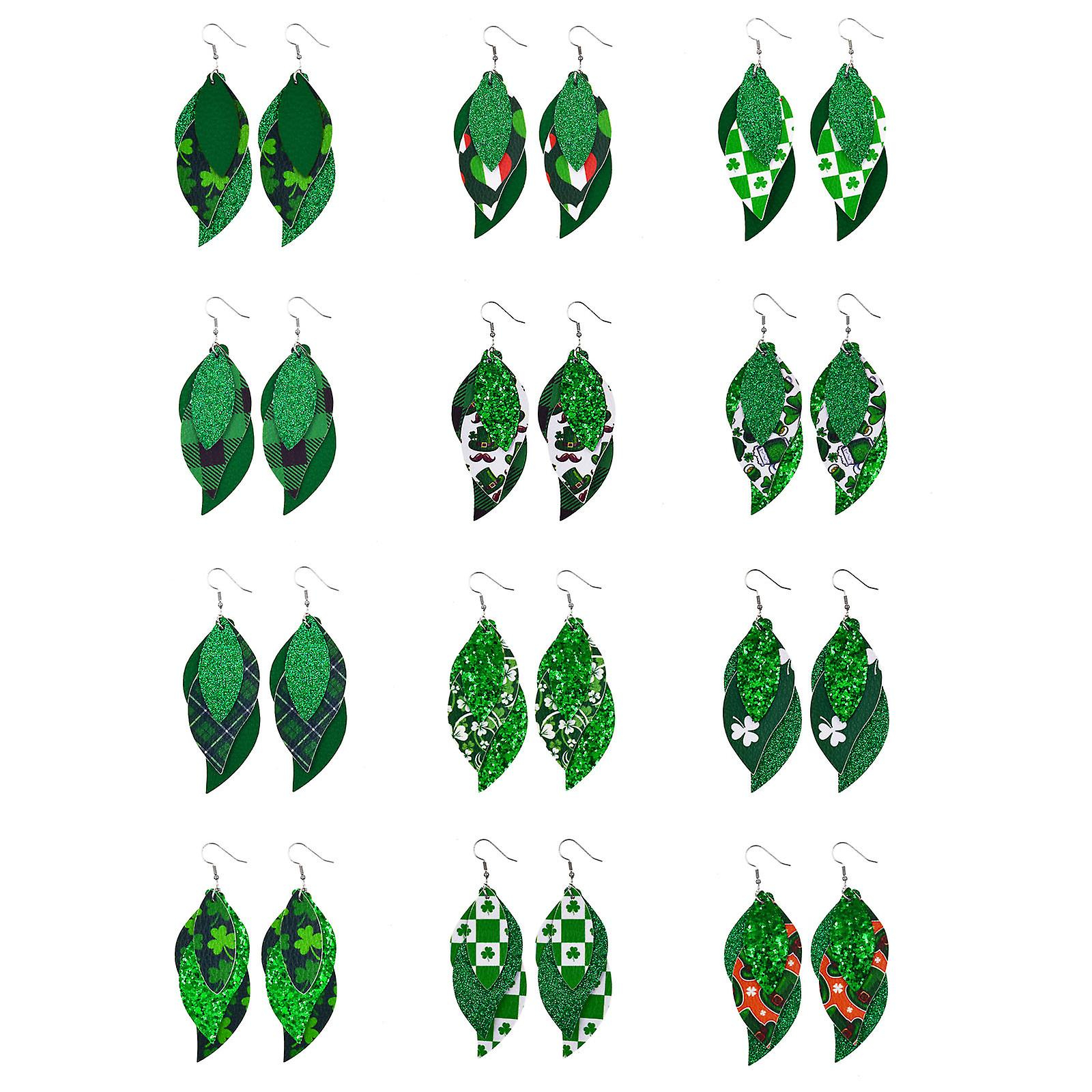 Foto 2 pulgar | Pendientes Huoguo Con Forma De Gota Verde Para El Día De San Patricio Para Mujer - Venta Internacional.