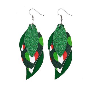 Foto 3 | Pendientes Huoguo Con Forma De Gota Verde Para El Día De San Patricio Para Mujer - Venta Internacional.