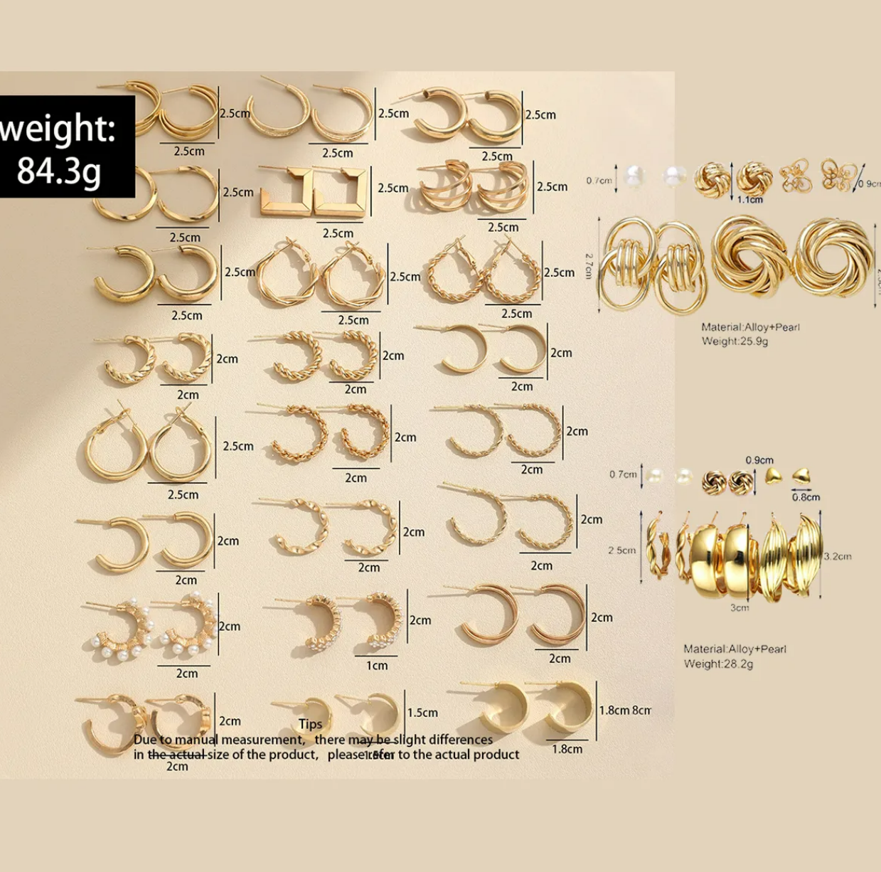 Foto 8 pulgar | Aretes 35 Pares Pendientes Arracadas Para Mujer Moda