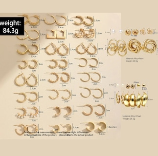 Foto 7 | Aretes 35 Pares Pendientes Arracadas Para Mujer Moda