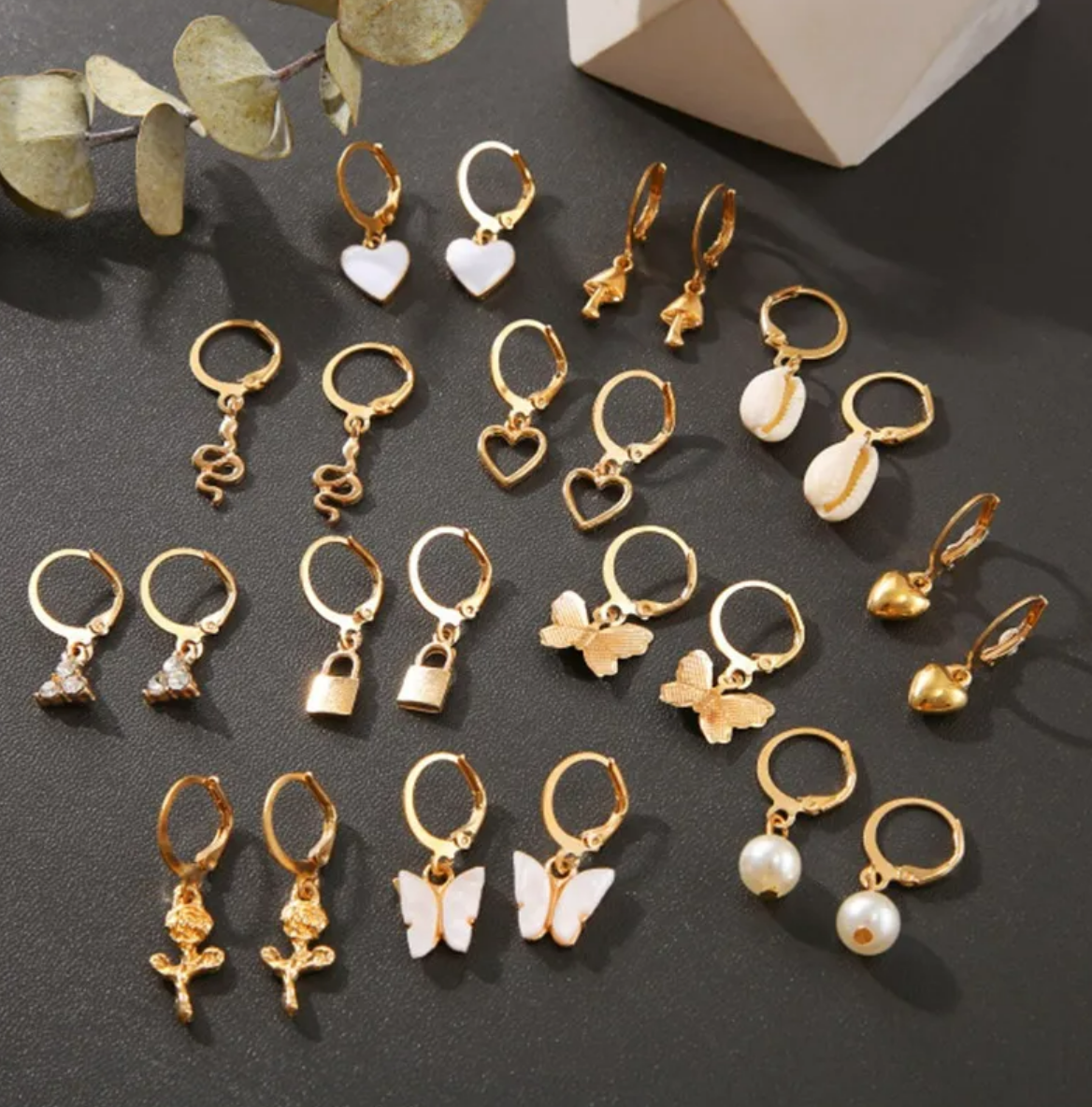 Foto 6 pulgar | 12 Pares De Aretes Bisutería Para Mujer