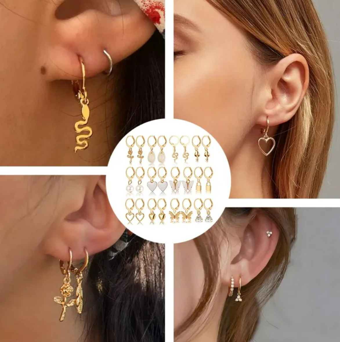 Foto 8 pulgar | 12 Pares De Aretes Bisutería Para Mujer