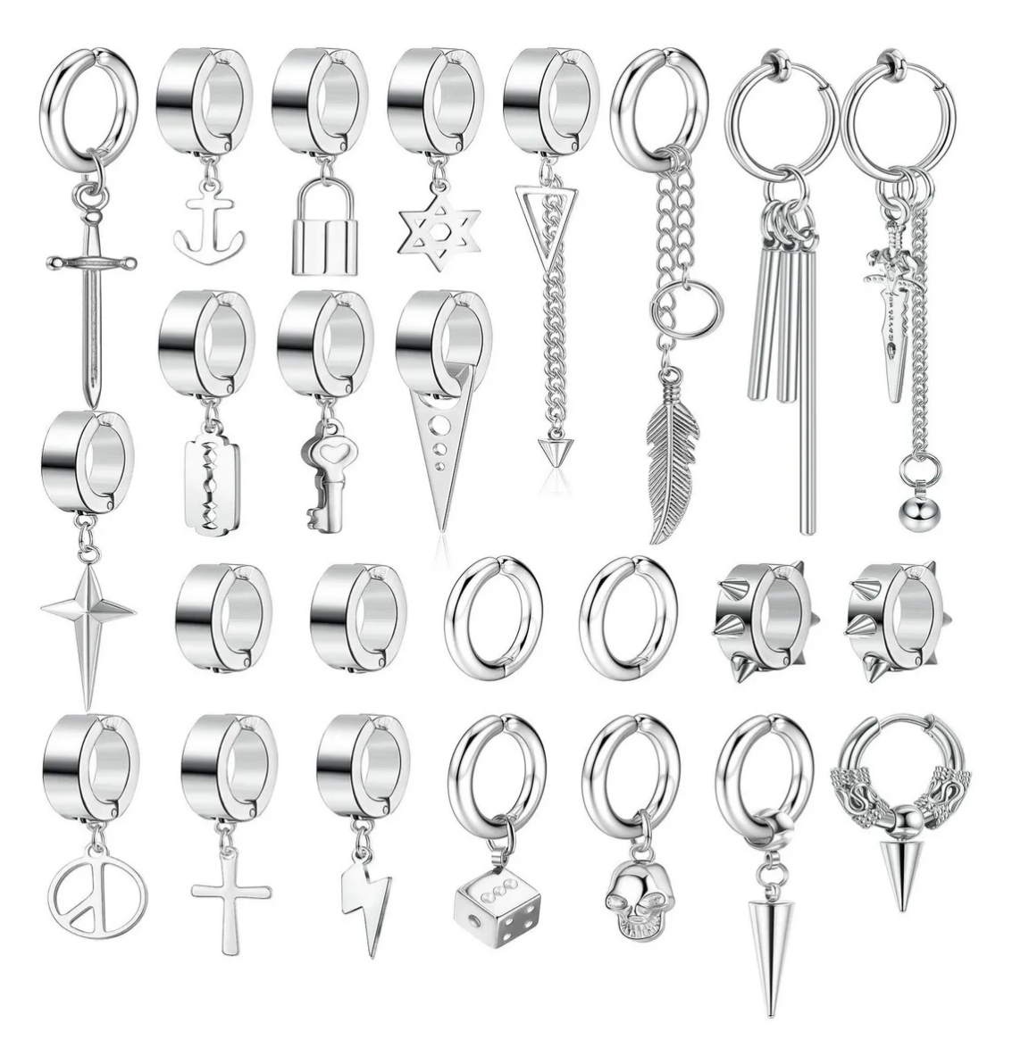 25 Aretes Acero Inoxidable