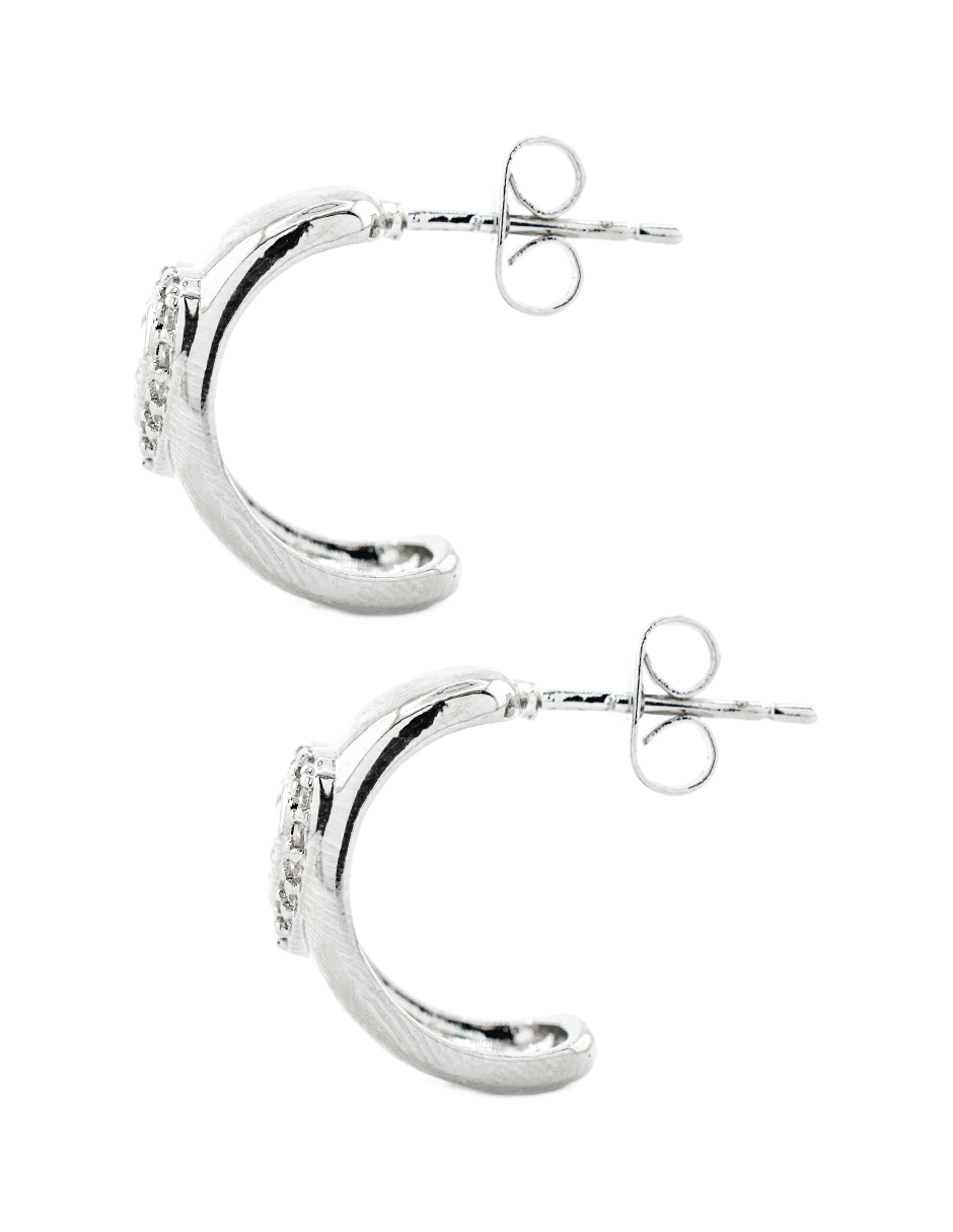 Foto 4 pulgar | Aretes Alargados Con Diseño De Corazón The Golden Store Chapa De Rodio 18k