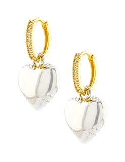 Foto 1 | Aretes Colgante De Corazón The Golden Store Chapa De Oro 18k
