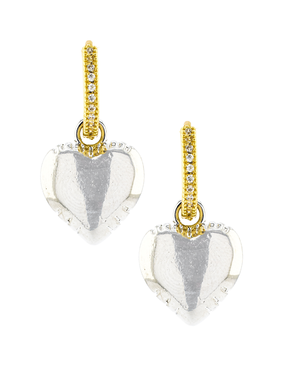 Foto 2 | Aretes Colgante De Corazón The Golden Store Chapa De Oro 18k