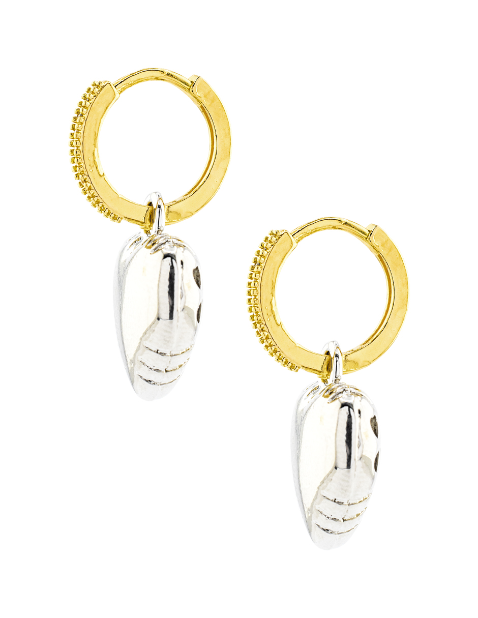 Foto 4 pulgar | Aretes Colgante De Corazón The Golden Store Chapa De Oro 18k