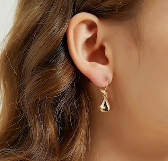Foto 3 | Elegantes Aretes Xtellar Para Mujer En Oro De 14k Y Plata Diseño De Gota Exquisito Joyería Hipoalergénica Y Duradera