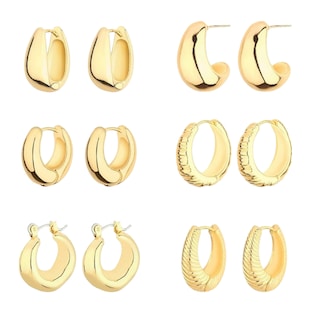 Foto 1 | Xtellar Aretes De Aro Dorados Para Mujer En Oro De 14 Quilates Set De Joyería Hipoalergénica Y Gruesa Los Acce