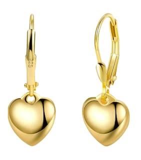 Foto 1 | Aretes Colgantes Xtellar De Plata De Ley 925 Para Mujer Diseño De Corazón Chapados En Oro De 14k Regalo De J