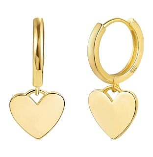 Foto 1 | Joyería Xtellar: Aretes Colgantes De Corazón En Plata Ley 925 Con Chapado En Oro De 14k Para Mujer Hipoalergénicos