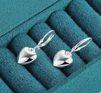 Foto 4 | Aretes Colgantes Xtellar De Plata De Ley 925 Para Mujer Diseño De Corazón Chapados En Oro De 14k Regalo De J
