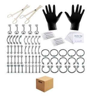 Foto 1 | 85 Pzs Kit De Piercings De Acero Inoxidable Anillos Ombligo Belug Plateado