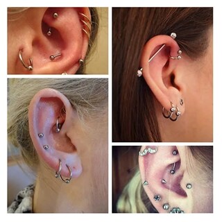 Foto 5 | 85 Pzs Kit De Piercings De Acero Inoxidable Anillos Ombligo Belug Plateado
