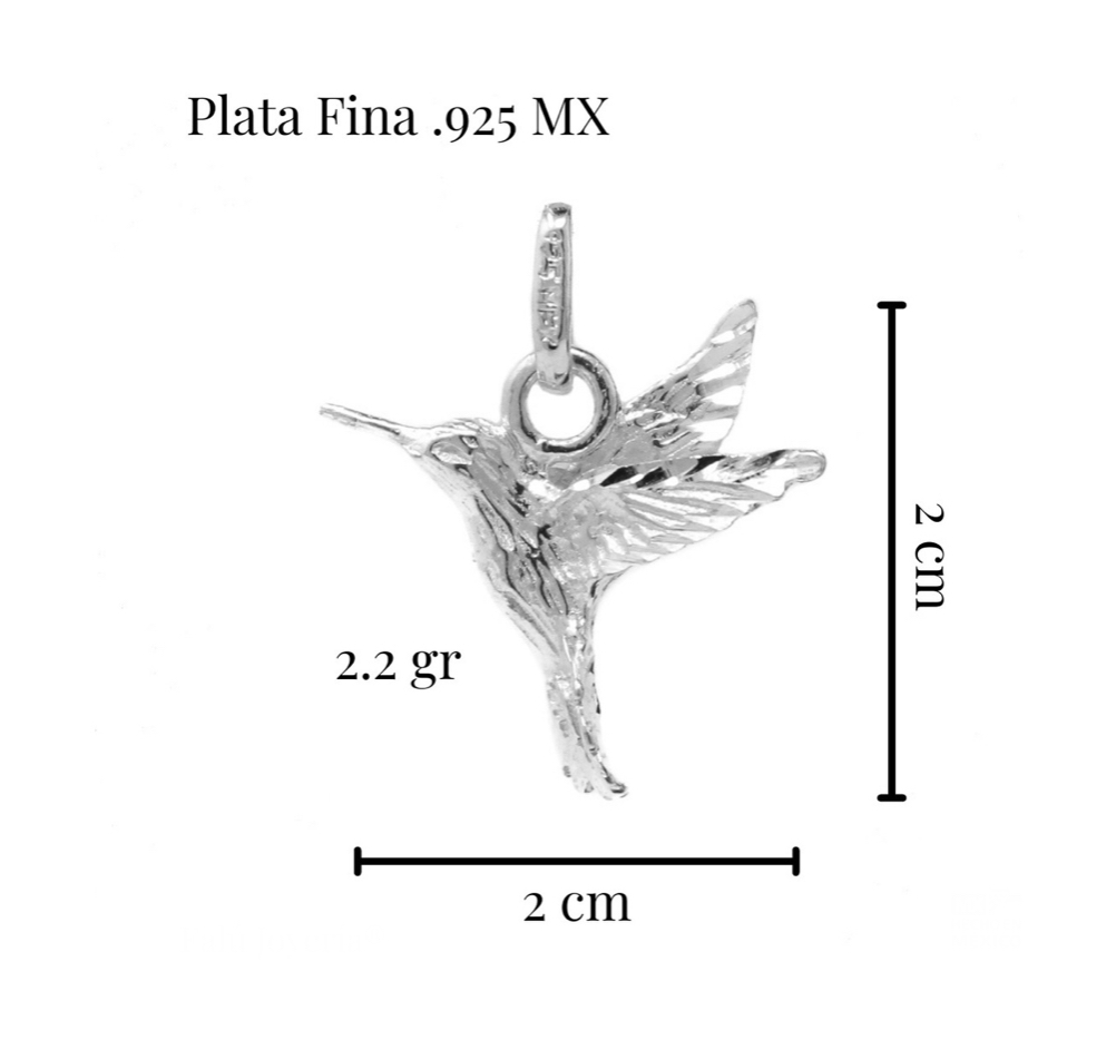 Foto 4 pulgar | Collar de Colibrí Plata Fina .925 Dorado